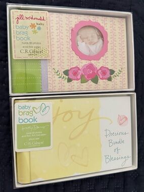 2-New C.R. Gibson Baby Brag Book holds 20 Photos Album Brag Book